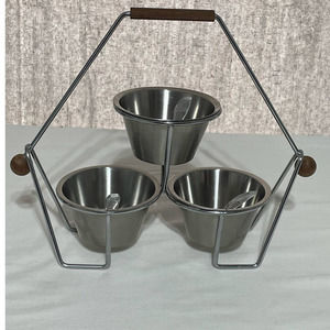 MCM Condiment Tower with Teakwood Handle